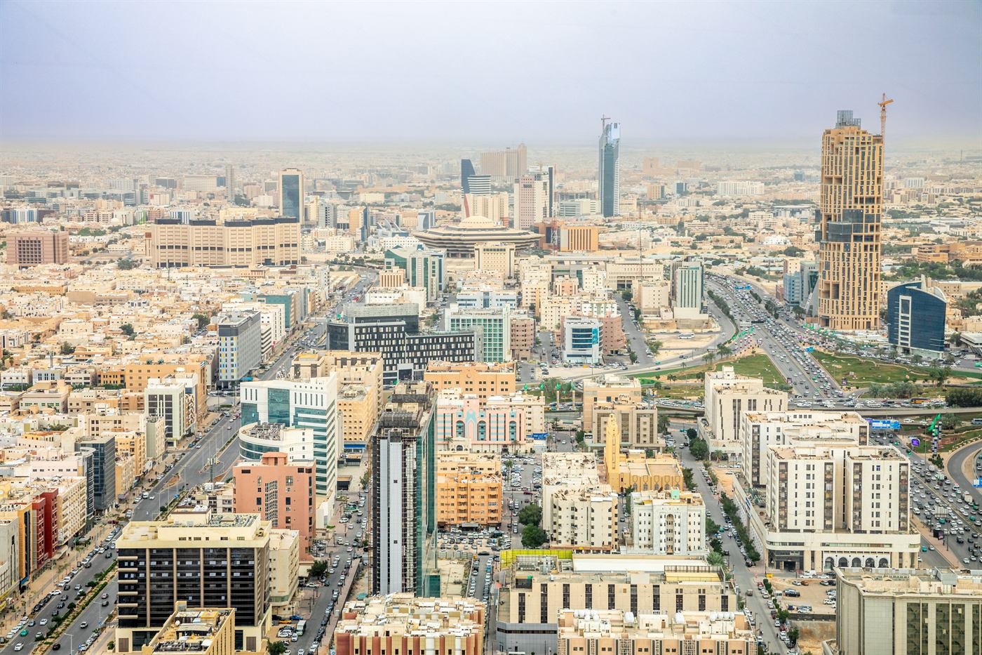 Aerial view of residential districts in Riyadh